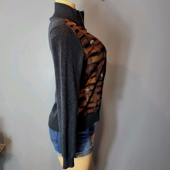 Lauren Ralph Lauren Cotton Cashmere Printed Bridle & Horsebit Cardigan Sz Medium - Picture 5 of 10